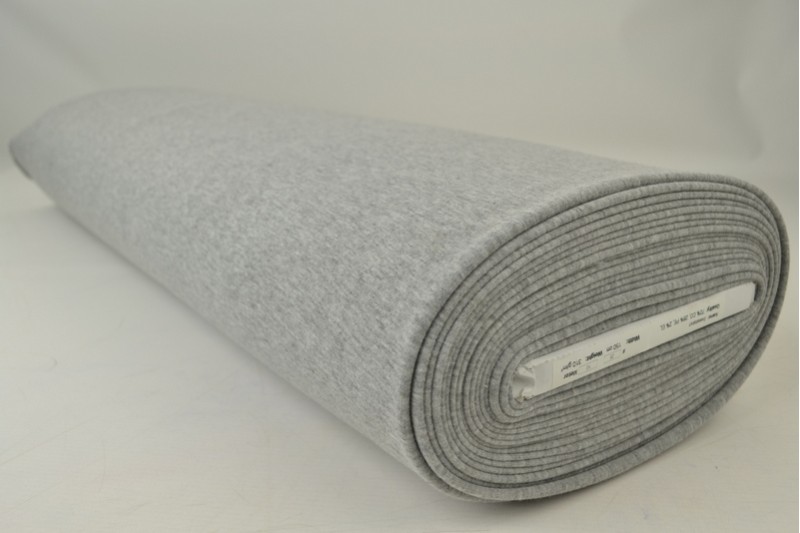 Alpenfleece sweaterstof zilvergrijs melange, rol