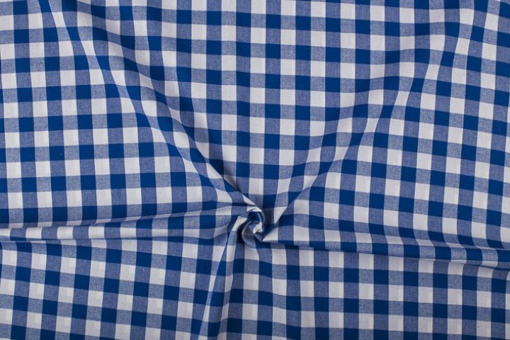 2 meter boerenbont cobalt wit geruit 18mm