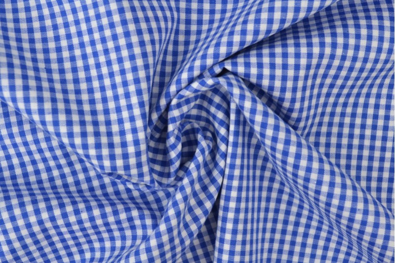 Boerenbont katoen ruitjes 2.5mm blauw