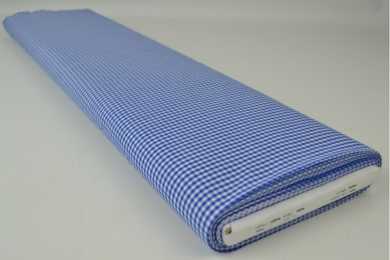 Boerenbont katoen ruitjes 2.5mm blauw, rol
