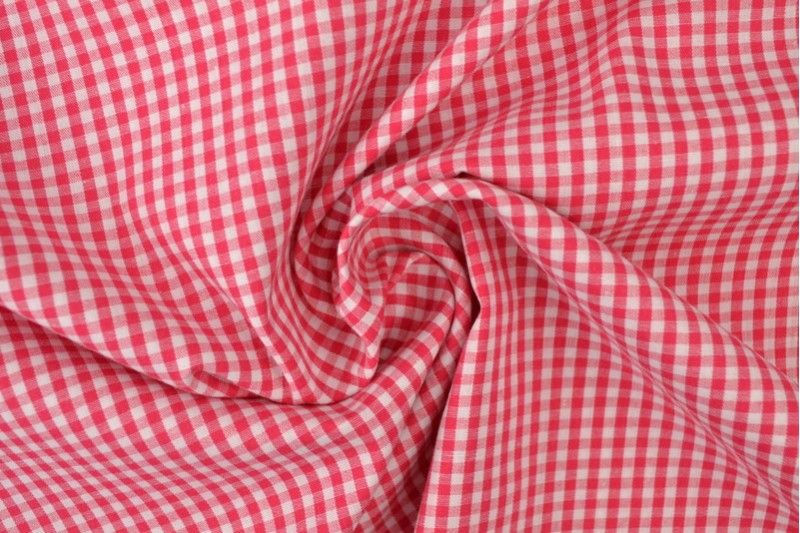 Boerenbont katoen ruitjes 2.5mm donker roze