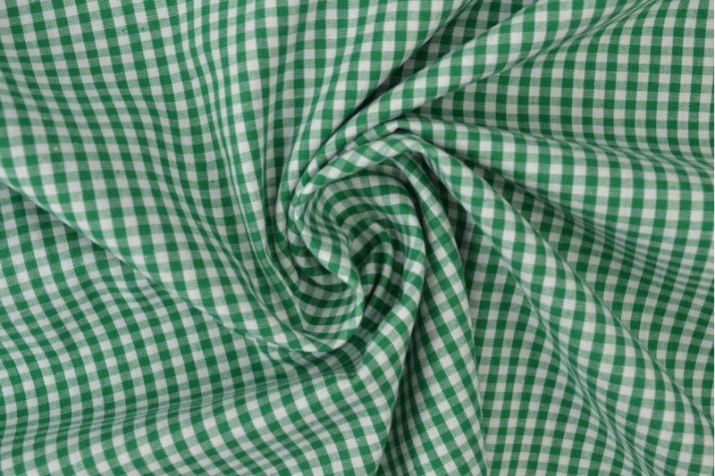 Boerenbont katoen ruitjes 2.5mm donkergroen