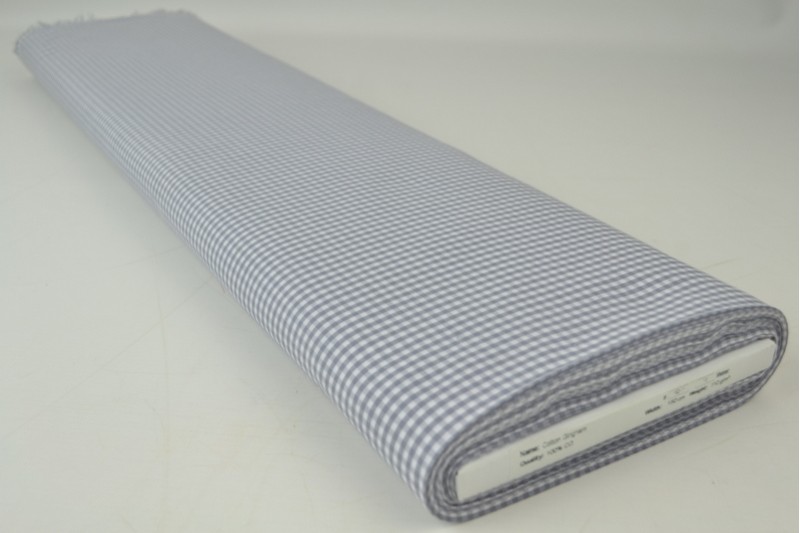 Boerenbont katoen ruitjes 2.5mm grijs, rol
