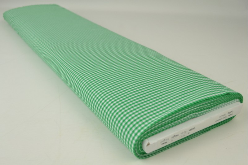 Boerenbont katoen ruitjes 2.5mm groen, rol
