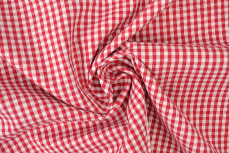 Boerenbont katoen ruitjes 2.5mm rood