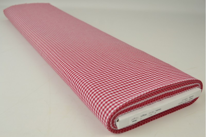 Boerenbont katoen ruitjes 2.5mm rood, rol