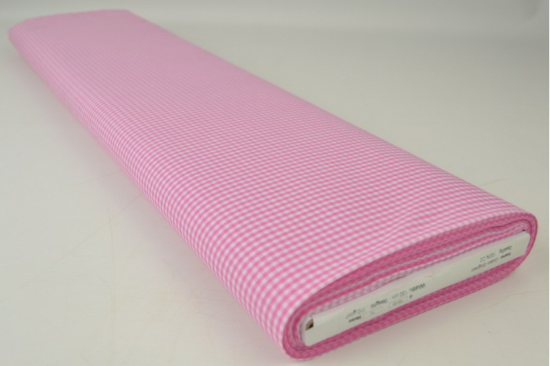 Boerenbont katoen ruitjes 2.5mm roze, rol
