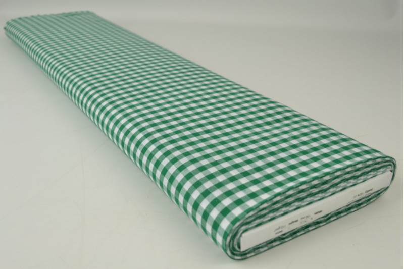Boerenbont katoen ruitjes 6.5mm donkergroen, rol