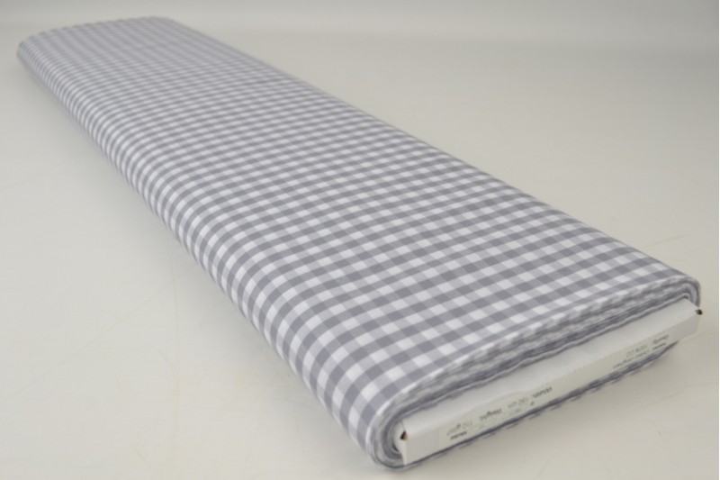 Boerenbont katoen ruitjes 6.5mm grijs, rol