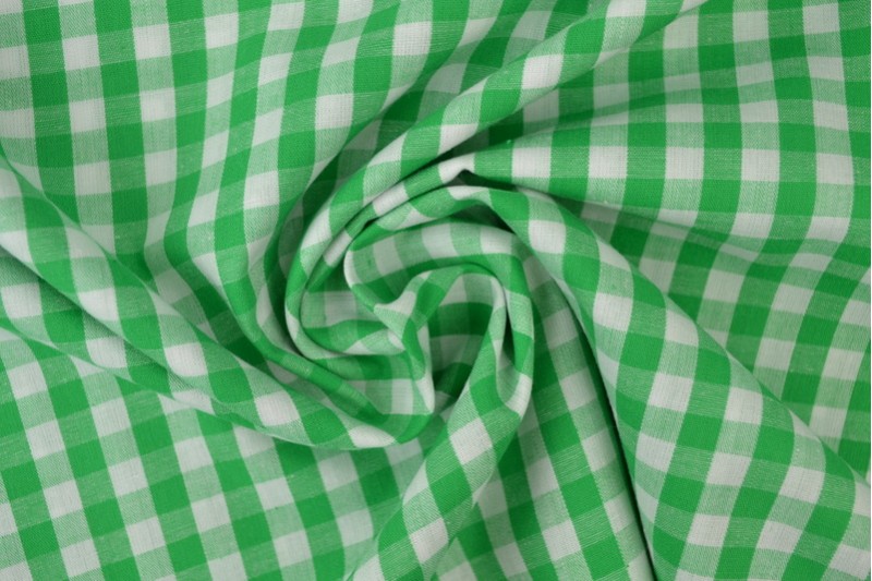 Boerenbont katoen ruitjes 6.5mm groen