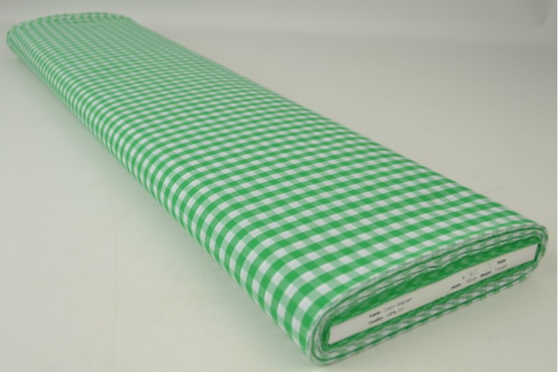 Boerenbont katoen ruitjes 6.5mm groen, rol
