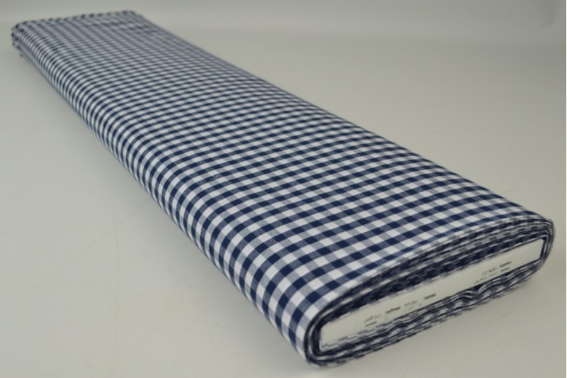 Boerenbont katoen ruitjes 6.5mm navy, rol