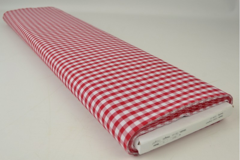 2 meter boerenbont rood wit geruit 18mm, rolweergave