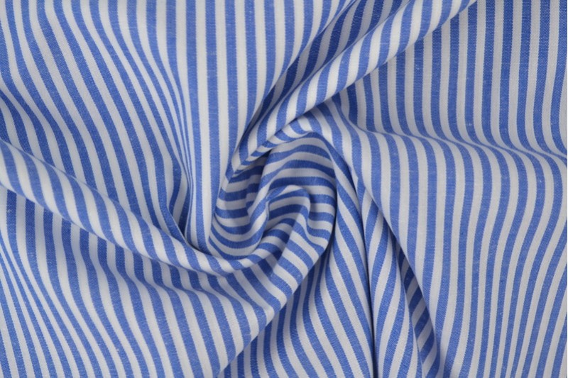 Boerenbont katoen streepjes 2.5mm blauw