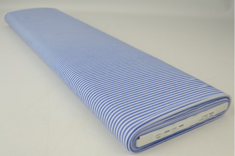 Boerenbont katoen streepjes 2.5mm blauw, rol