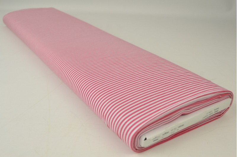 Boerenbont katoen streepjes 2.5mm donker roze, rol