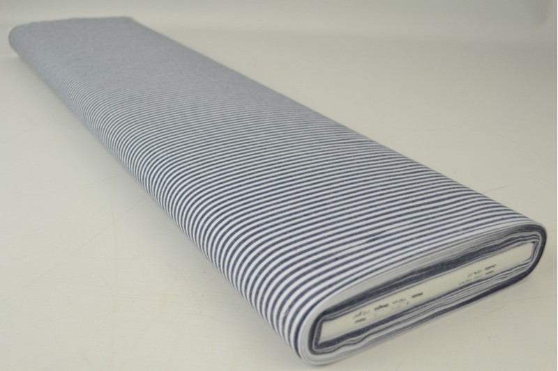 Boerenbont katoen streepjes 2.5mm navy, rol