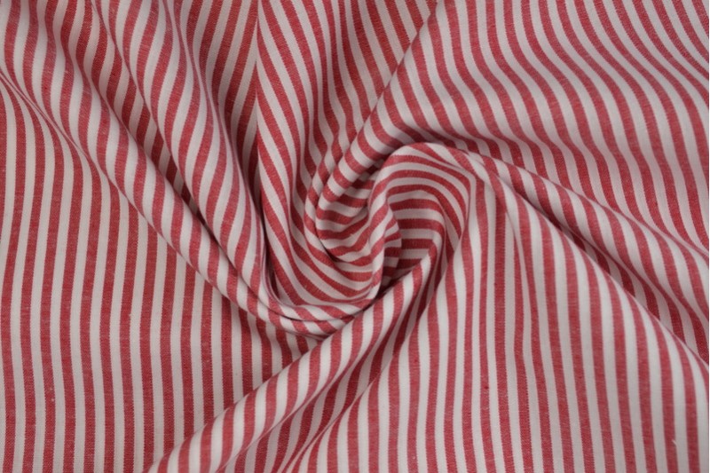 Boerenbont katoen streepjes 2.5mm rood