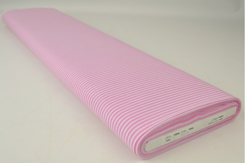 Boerenbont katoen streepjes 2.5mm roze, rol