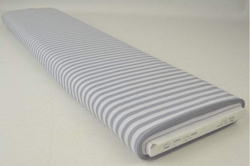 Boerenbont katoen streepjes 6.5mm grijs, rol