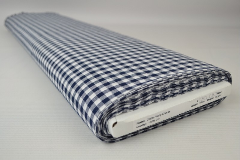 Boerenbont vichy 11-02 navy, rolweergave