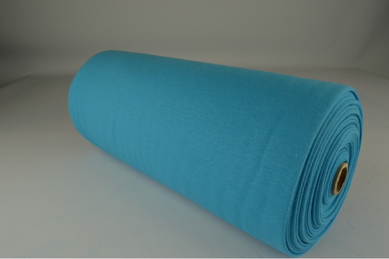 Boordstof aqua blauw, rolweergave