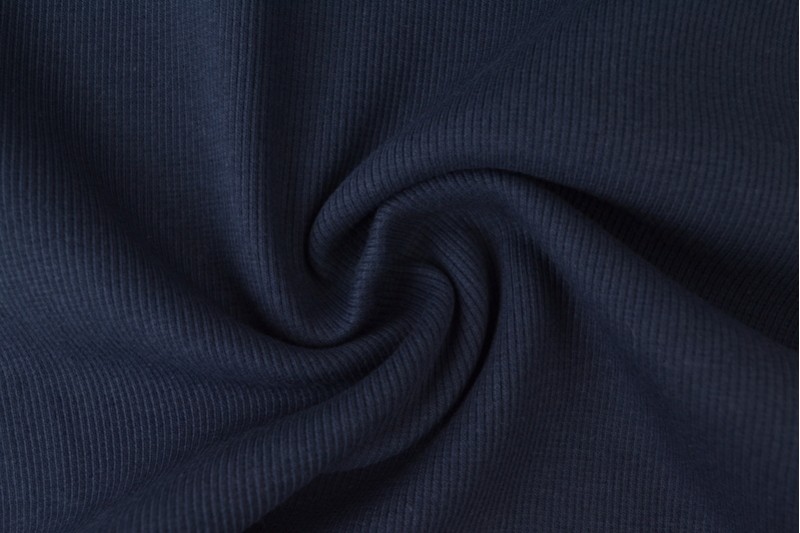 Boordstof rib donker navy