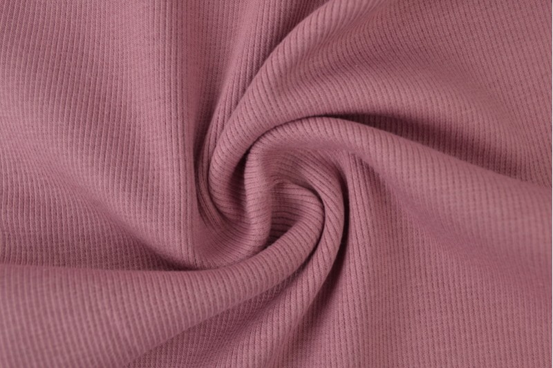 Boordstof rib donker oud roze