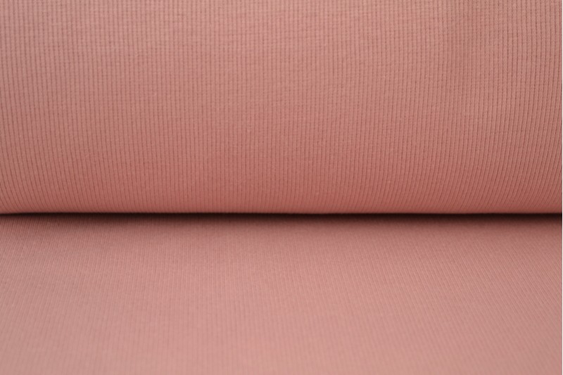 Boordstof rib oud roze