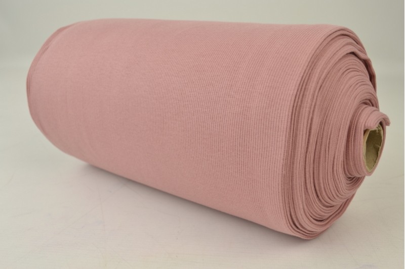 Boordstof rib oud roze, rolweergave