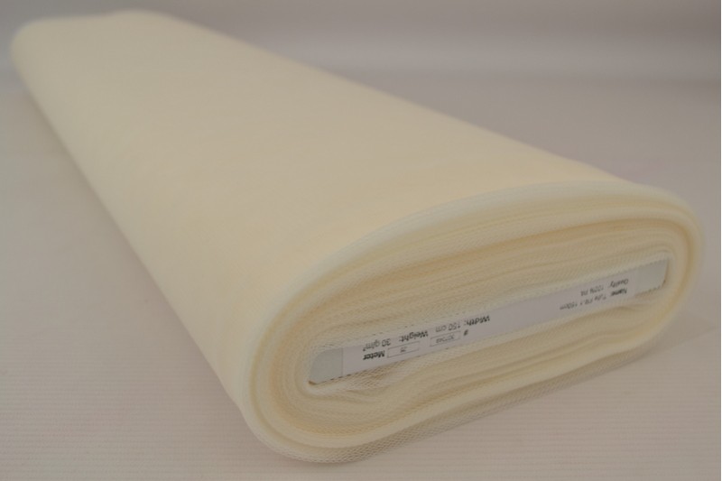 Brandvertragende tule 150 cm breed champagne, rol
