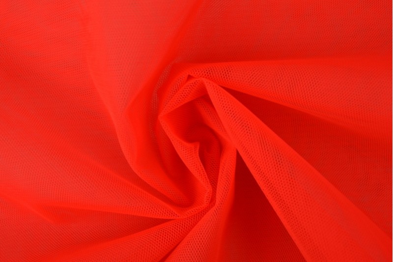 Brandvertragende tule 300 cm breed fluor oranje