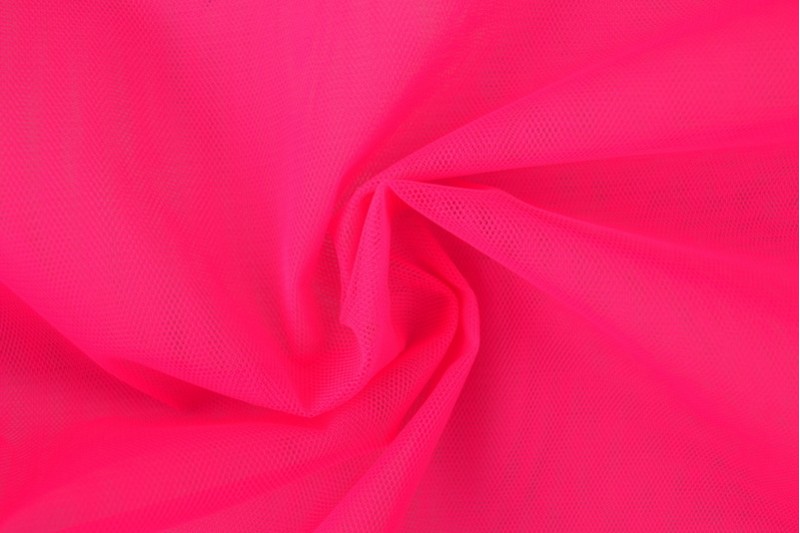 Brandvertragende tule 300 cm breed fluor roze