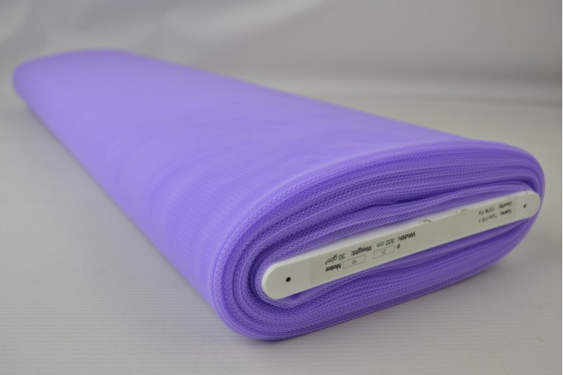 Brandvertragende tule 300 cm breed lavendel, rol