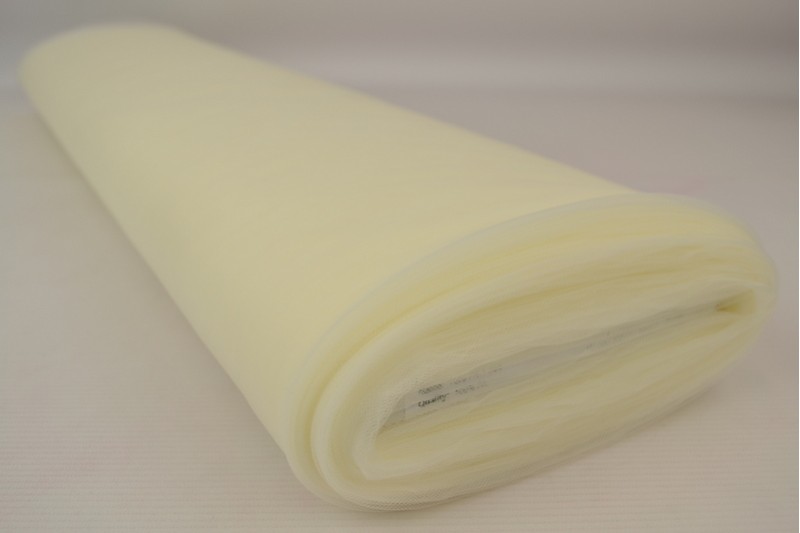 Brandvertragende bruidstule 300 cm breed champagne, rolweergave