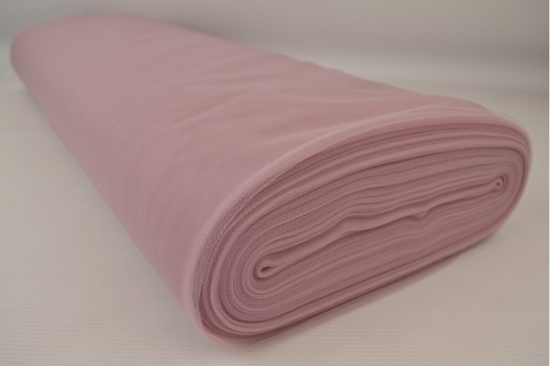 Brandvertragende bruidstule 300 cm breed vintage roze, rolweergave