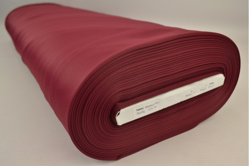 Brandvertragende verduisteringsstof 300 cm breed bordeaux, rolweergave