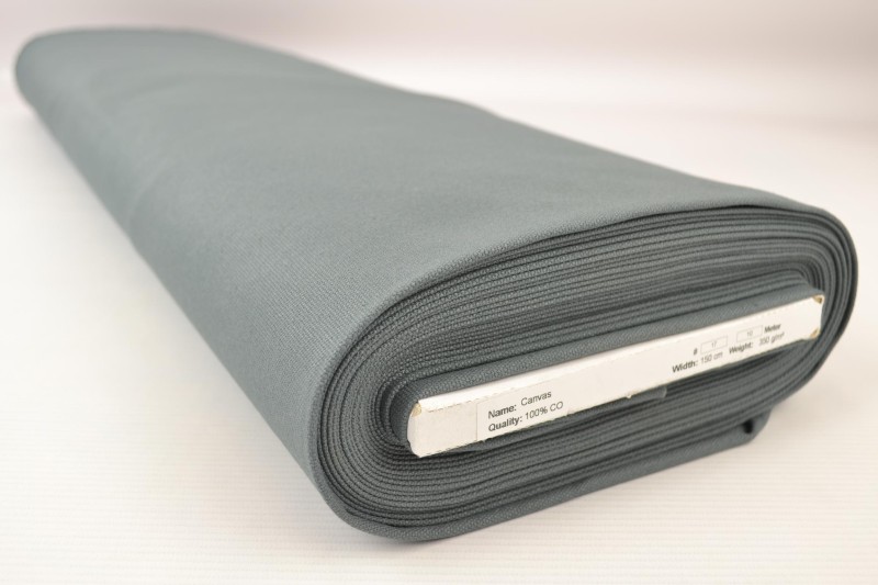 Katoen canvas 350 g/m² donkergrijs, rol