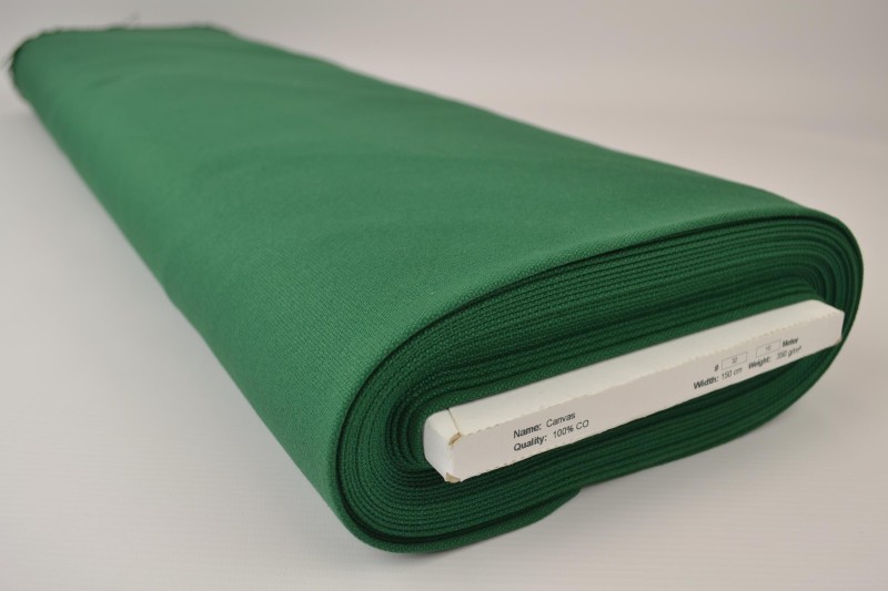 Katoen canvas 350 g/m² donkergroen, rol