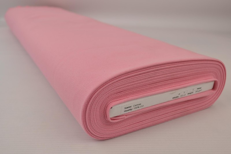 Katoen canvas 350 g/m² dusky roze, rol