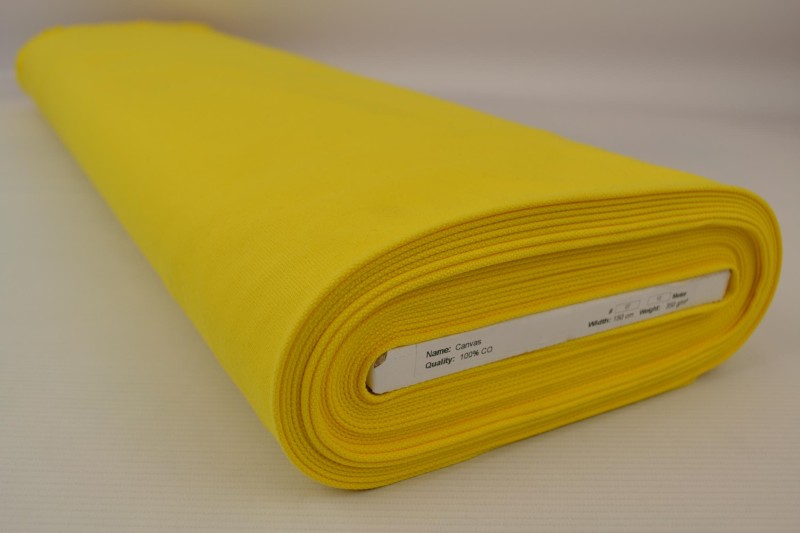 Katoen canvas 350 g/m² geel, rol