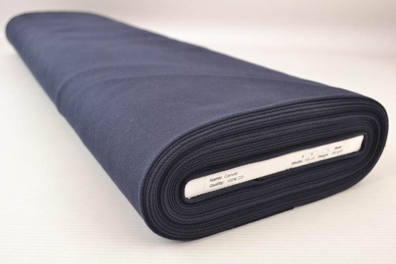 Katoen canvas 350 g/m² navy, rolweergave