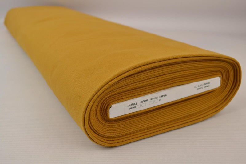Katoen canvas 350 g/m² okergeel, rol
