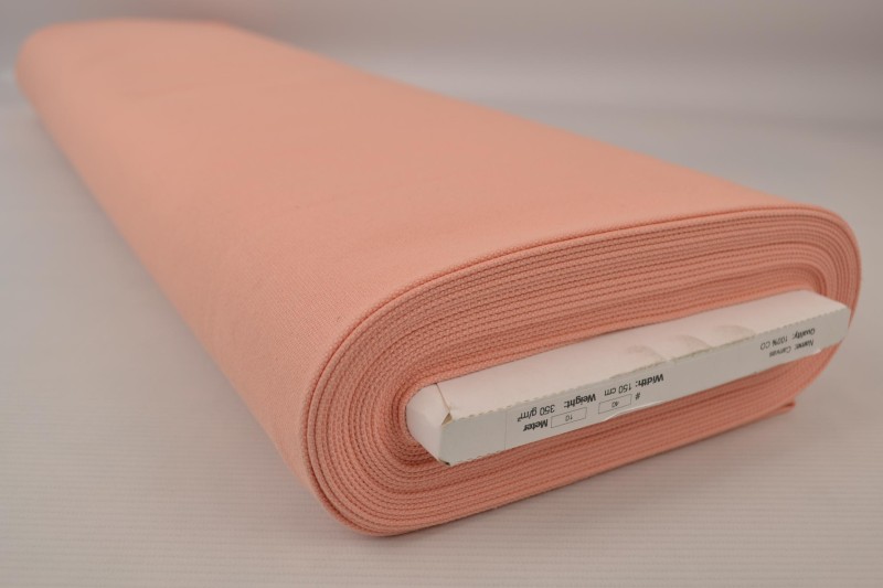 Katoen canvas 350 g/m² zalm roze, rol