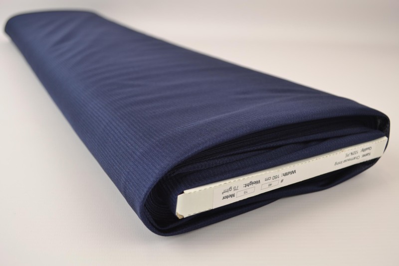 Charmeuse voering navy, rol