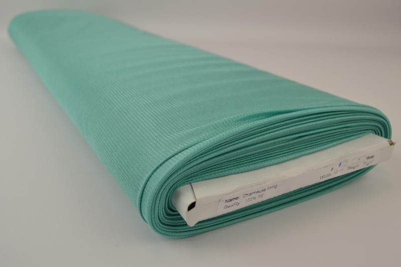 Charmeuse voering turquoise, rol