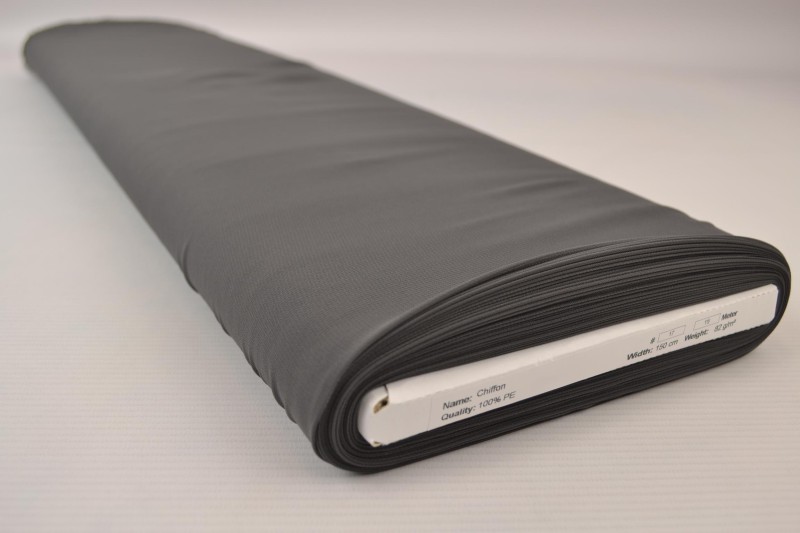 Chiffon donker grijs, rol
