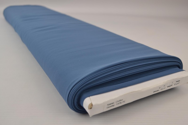 Chiffon staalblauw, rol