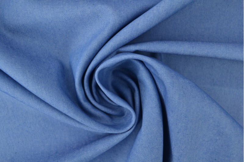 Denim chambray gewassen blauw