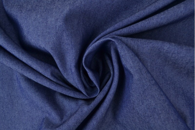Denim chambray gewassen donkerblauw
